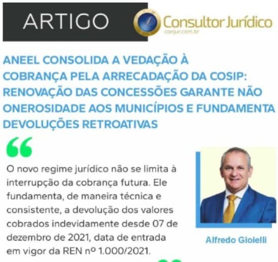 ANEEL CONSOLIDA A VEDAÇÃOÀ COBRANÇA PELA ARRECADAÇÃO DA COSIP